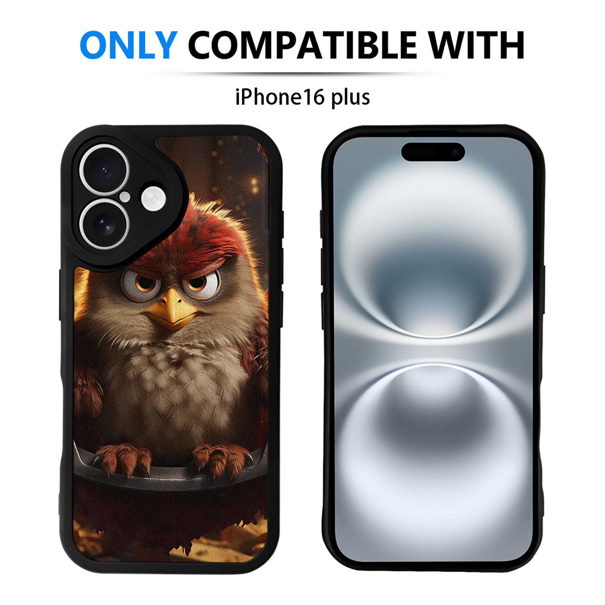 （画像用） Angry Birds アングリーバード 【iPhone 16シリーズ対応】シリコンスマホケース（レザー調） 材質：シリコン